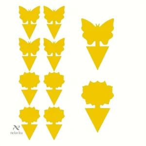 Pièges Jaunes Adhésifs Anti-Insectes Volants – Formes Papillon et Fleur, Écologiques et Sans Produits Chimiques, Idéal pour Plantes et Jardins