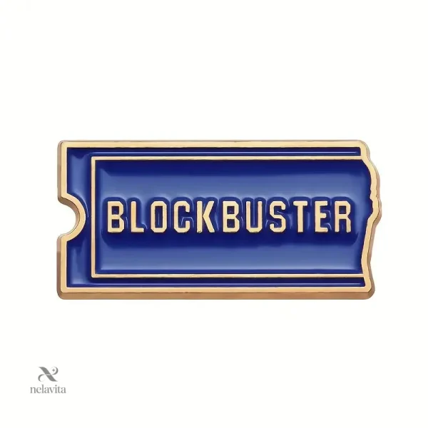 Élégant pin's en émail bleu pour les amateurs de cinéma