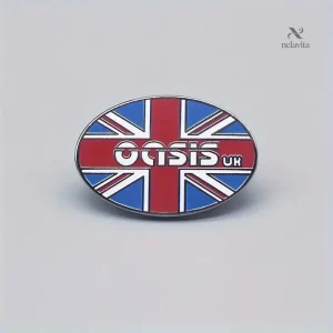Broche britannique en métal inspirée du rock