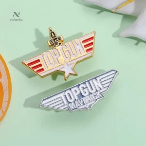 Pin’s rond Top Gun US Navy – Broche militaire aviateur vintage