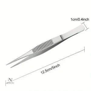 Pince Brucelles Droite en Acier Inoxydable – Outil de Précision pour Maintenance, Électronique et Applications Industrielles