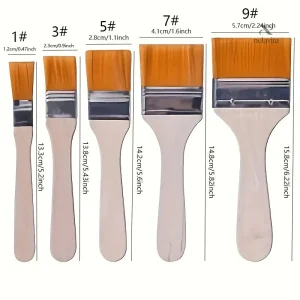Pinceaux larges plats pour peinture acrylique et gouache