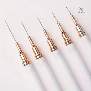 Pinceaux Nail Art Ultra-Fins – Set de 5 Stylos Précision pour Dessin et Lignes Fines