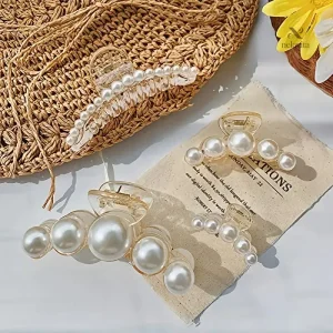 Pinces à cheveux élégantes avec perles pour chignons
