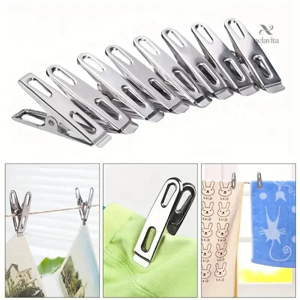Lot de pinces à linge inox, robustesse et durabilité assurées
