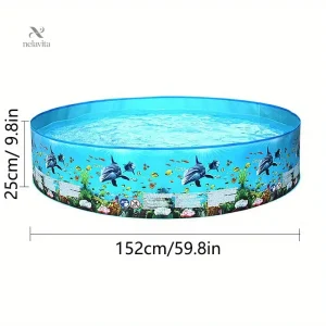 Piscine Hors-Sol Familiale Ronde Grand Bassin Pliable 122/152/183 cm, Parfaite pour Jardin & Terrasse