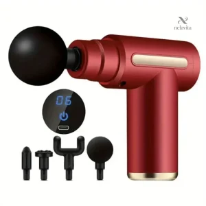 Pistolet de Massage Musculaire Électrique – Relaxation Profonde avec 4 Têtes Interchangeables et Écran LED