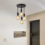 Plafonnier design vintage avec quatre sources lumineuses
