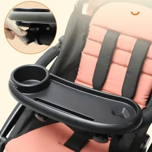 Plateau repas universel pour poussette avec porte-gobelet