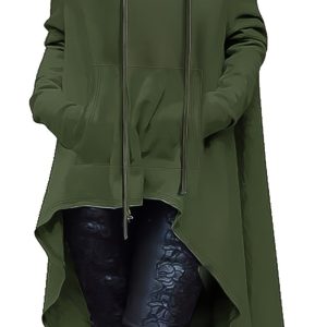 Sweat à Capuche Long Femme Grande Taille - Coupe Asymétrique