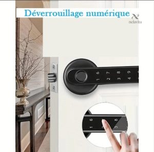Poignée de porte intelligente avec code numérique sécurisé