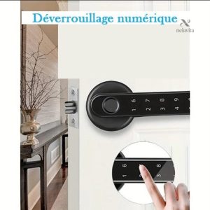 Poignée de porte intelligente avec code numérique sécurisé