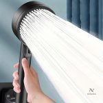 Pommeau de douche haute pression 5 modes, fixation murale
