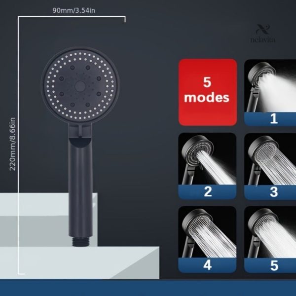 Accessoire de salle de bain : pommeau haute pression 5 modes