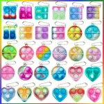 Porte-clés Pop It Enfant en silicone coloré