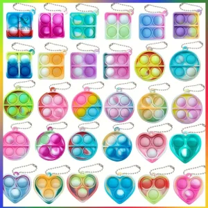 Porte-clés Pop It Enfant en silicone coloré