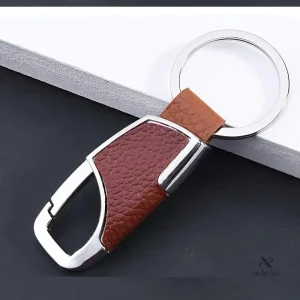 Porte-clés homme en cuir et métal – Mousqueton élégant et robuste pour clés de voiture