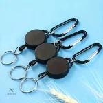 Porte-clés rétractable avec mousqueton pour clés et badges