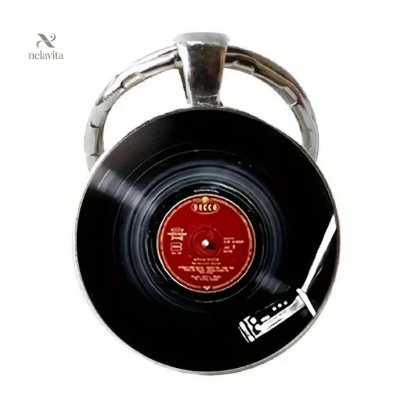 Accessoire porte-clés inspiré du vinyle pour fans de design rétro