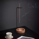 Porte-encens suspendu en bois et métal, design minimaliste