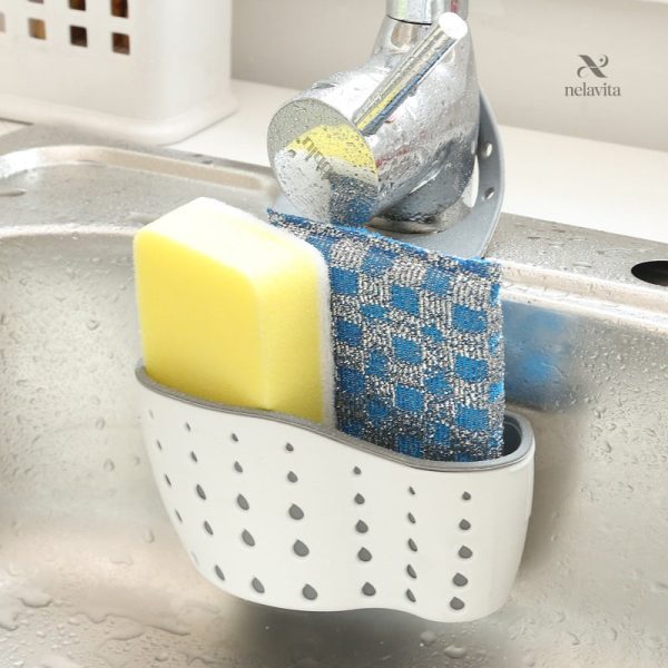 Éponge de cuisine avec système de drainage intégré