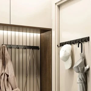 Porte-manteaux mural à crochets pour salle de bain et entrée