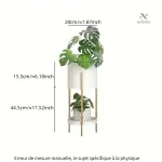 Porte-plante design avec support en métal doré