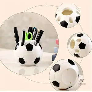 Porte-stylos ballon de foot pour un bureau ludique