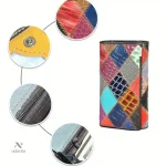 Portefeuille femme cuir multicolore à design patchwork
