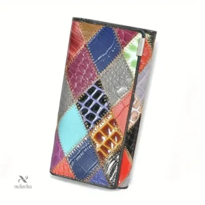 Portefeuille en cuir féminin au style moderne et coloré