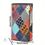 Porte-cartes élégant avec design en patchwork pour femmes