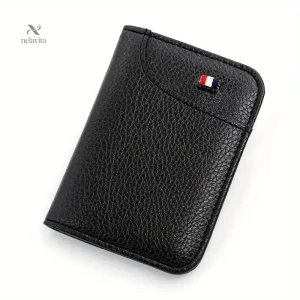 Portefeuille homme en cuir noir – Porte-cartes compact avec multiples compartiments