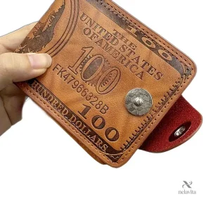 Accessoire homme chic, portefeuille en cuir vintage