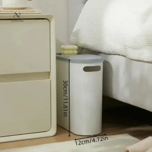 Poubelle de salle de bain compacte à couvercle