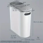 Poubelle de salle de bain avec couvercle discret