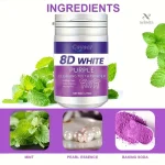 Poudre nettoyante violette pour dents blanches et haleine fraîche