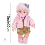 Poupée interactive pour enfants, vêtue d’un manteau rose