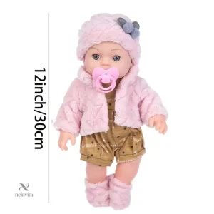 Poupée interactive pour enfants, vêtue d’un manteau rose