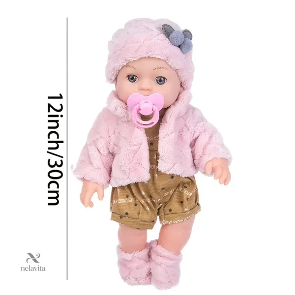 Poupée interactive pour enfants, vêtue d’un manteau rose