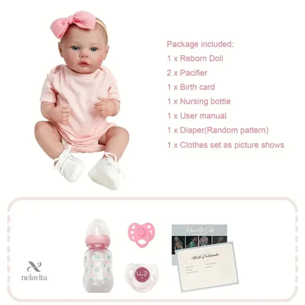 Poupée avec tenue rose, un accessoire de jeu charmant