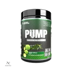 Pré-Workout Sans Stimulant PUMP – Goût Pomme Verte | Booster de Performance et Congestion Musculaire – 500g / 40 Doses