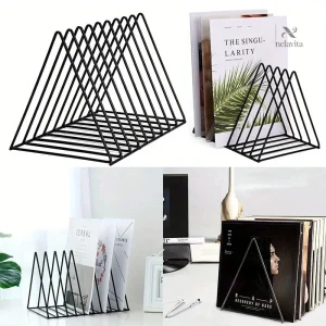 Support triangulaire élégant pour rangement de disques