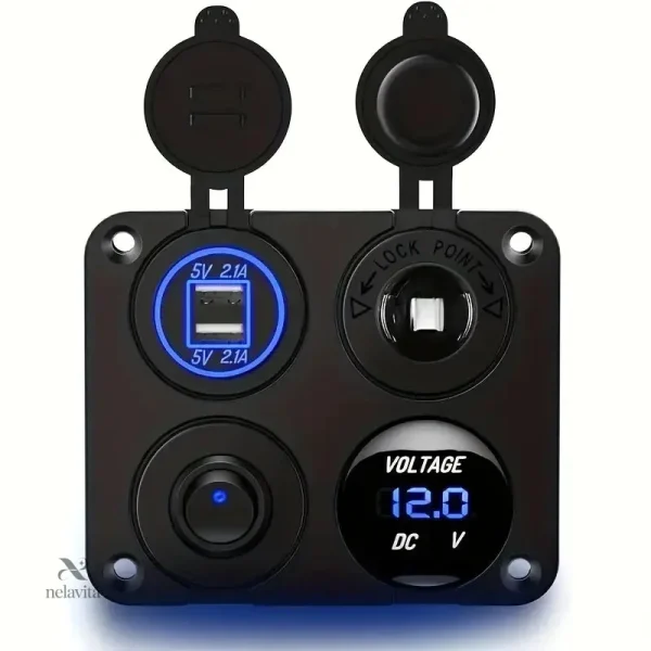 Accessoire étanche pour voiture, moto ou bateau avec double USB