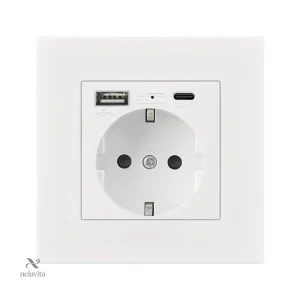 Prise Murale EU avec Double Port USB – Recharge Facile au Quotidien