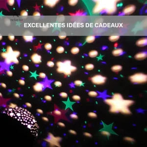 Veilleuse multicolore lune et étoiles pour enfants