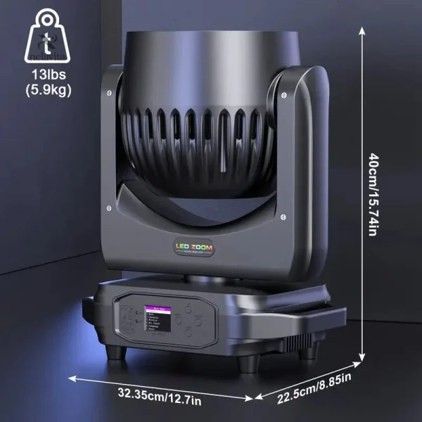 Tête mobile DMX avec zoom pour éclairage professionnel