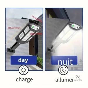 Lumière LED solaire pour façade, avec détecteur de mouvement