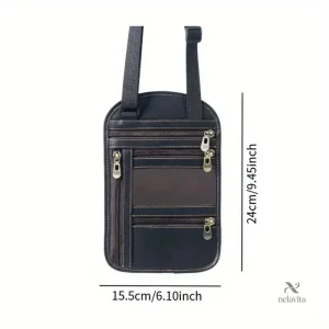 Protège passeport compact en cuir synthétique multi-compartiments