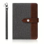 Protège-passeport homme élégant en tissu et simili cuir