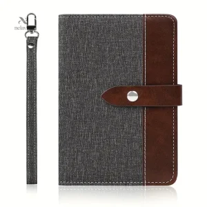 Protège-passeport homme élégant en tissu et simili cuir